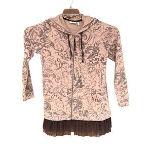 LOGO Large Lounge Print Zip Hoodie Jacket Chiffon Trim 4d